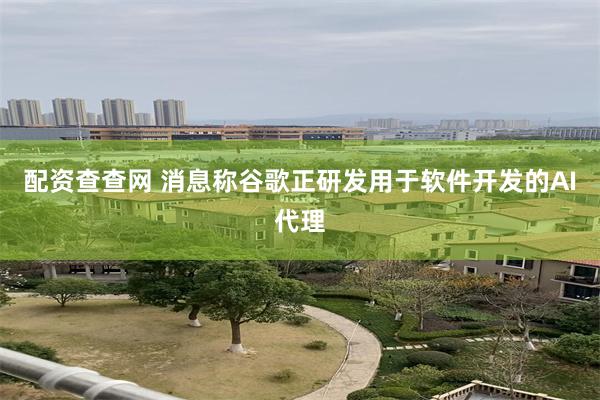 配资查查网 消息称谷歌正研发用于软件开发的AI代理